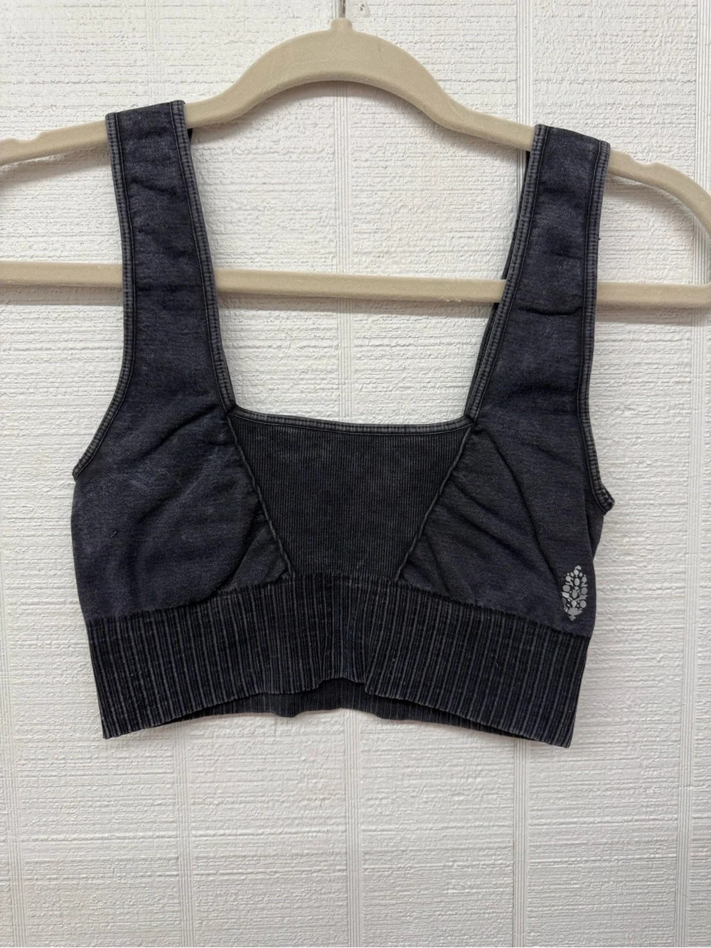 Free People Ribbed Scoop Sports Bralette - Charcoal